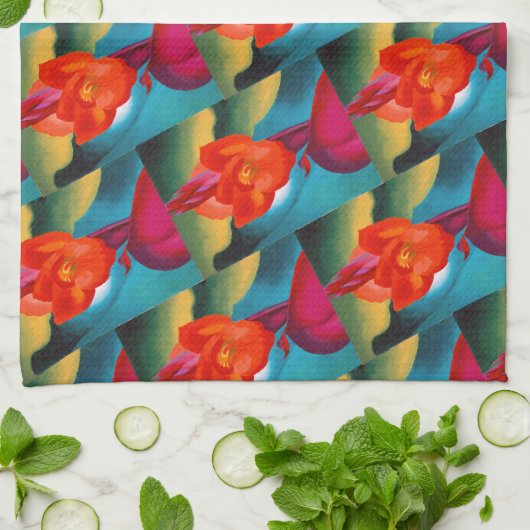 Georgia O'Keefe 1919 Red Canna Theedoek (Gevouwen)