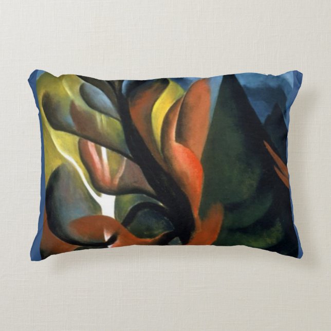  Georgia O'Keefe 1922 Maple en Cedar Accent Kussen (Voorkant)