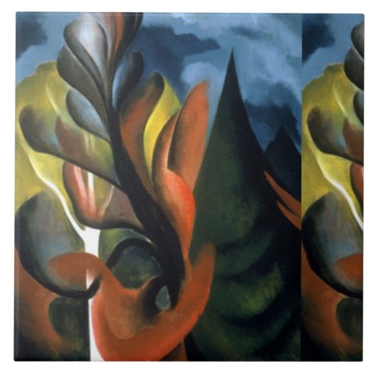 Georgia O'Keefe 1922 Maple en Cedar Tegeltje (Voorkant)