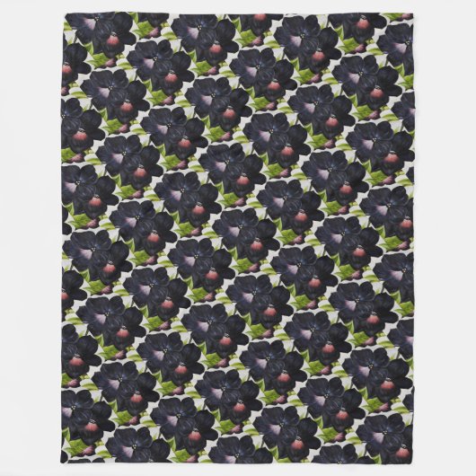 Georgia O'Keefe 1925 Black en Paarse Petunias Fleece Deken (Voorkant)