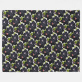 Georgia O'Keefe 1925 Black en Paarse Petunias Fleece Deken (Voorkant (Horizontaal))