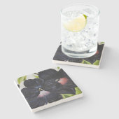 Georgia O'Keefe 1925 Black en Paarse Petunias Stenen Onderzetter (Zijkant)