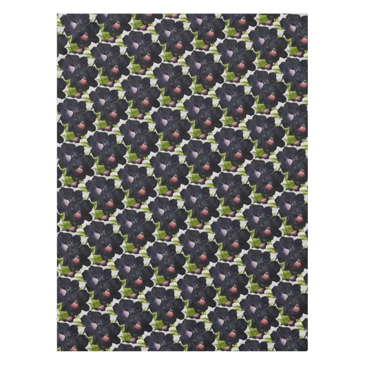 Georgia O'Keefe 1925 Black en Paarse Petunias Tafelkleed (Voorkant)