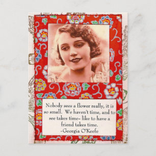 Georgia O'Keefe Friendship Quote Collage Postcard Briefkaart