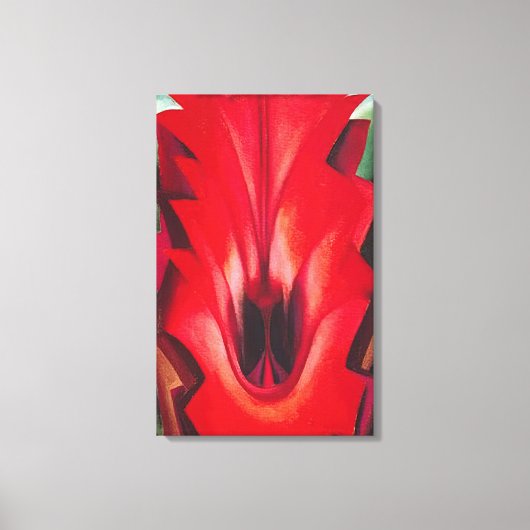 Georgia O'Keeffe - Inside Red Canna Canvas Afdruk (Voorkant)