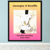 Georgia O'Keeffe: Koe schedel en Calico Roos (1931 Canvas Afdruk (Insitu (Houten vloer))