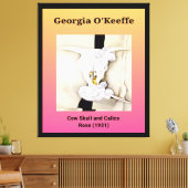 Georgia O'Keeffe: Koe schedel en Calico Roos (1931 Canvas Afdruk (Insitu (Woonkamer))