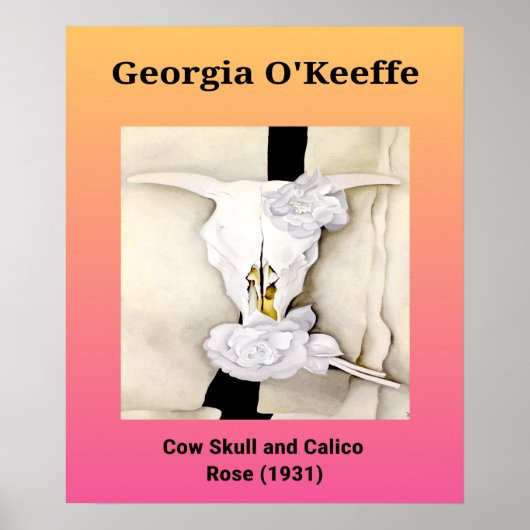 Georgia O'Keeffe: Koe schedel en Calico Roos (1931 Poster (Voorkant)