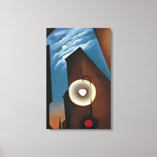 Georgia O'Keeffe - New York met de maan Canvas Afdruk (Voorkant)