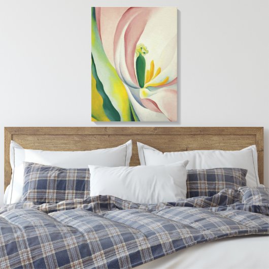 Georgia O'Keeffe - Roze tulpen Canvas Afdruk (Insitu (Slaapkamer))