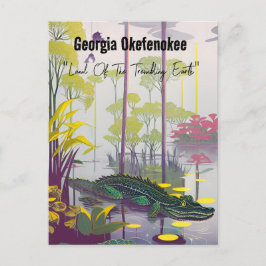 Georgia Okefenokee Land van de Trembling Earth Briefkaart