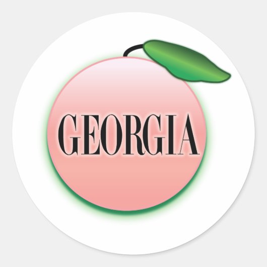 Georgia Peach Airbrush Ronde Sticker (Voorkant)