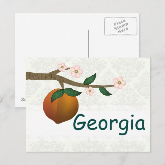 Georgia Peach Briefkaart (Voorkant / Achterkant)
