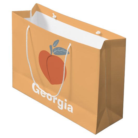 Georgia Peach fruit art design. Groot Cadeauzakje (Voorkant Gekanteld)
