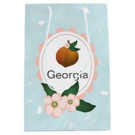 Georgia Peach fruit art design. Medium Cadeauzakje