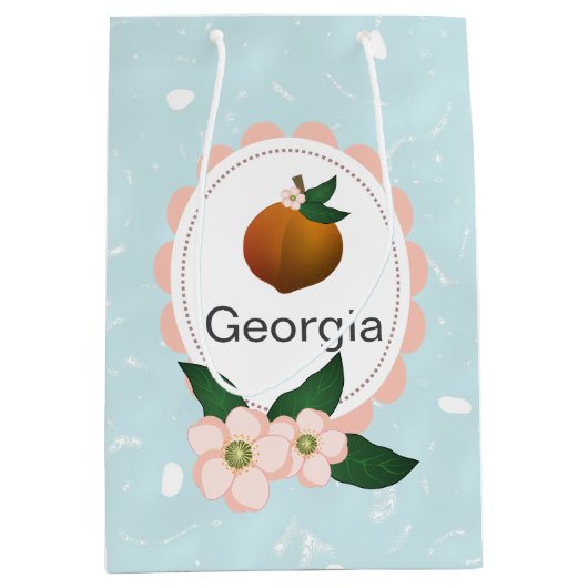 Georgia Peach fruit art design. Medium Cadeauzakje (Voorkant)
