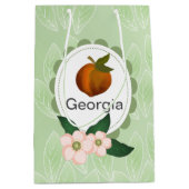Georgia Peach fruit art design. Medium Cadeauzakje (Voorkant)