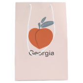 Georgia Peach fruit art design. Medium Cadeauzakje (Voorkant)