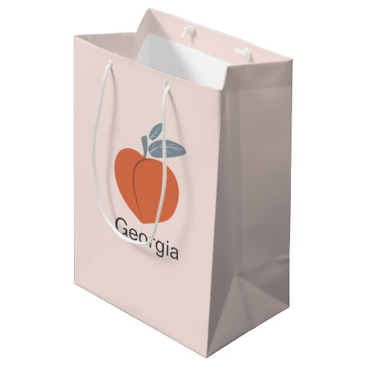 Georgia Peach fruit art design. Medium Cadeauzakje (Voorkant Gekanteld)