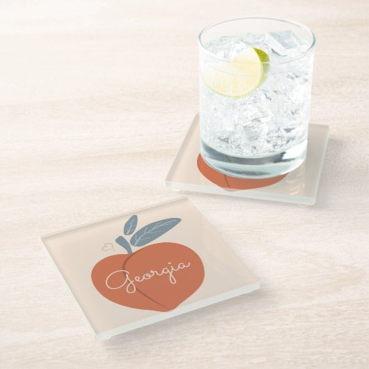 Georgia Peach Glazen Onderzetter (Schuin)