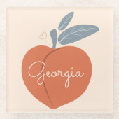 Georgia Peach Glazen Onderzetter (Voorkant)