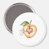 Georgia Peach Hart Fruit Magneet (Voorkant / Achterkant)