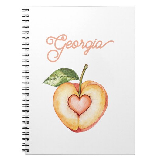 Georgia Peach Hart Fruit Notitieboek (Voorkant)