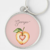 Georgia Peach Hart Fruit Sleutelhanger (Voorkant)