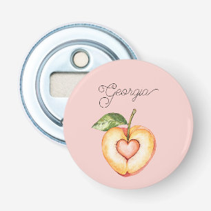 Georgia Peach Hartfruit Button Flesopener