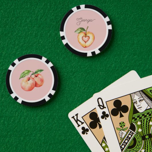 Georgia Peach Hartfruit Poker Chips (Pokertafel (Dubbel))