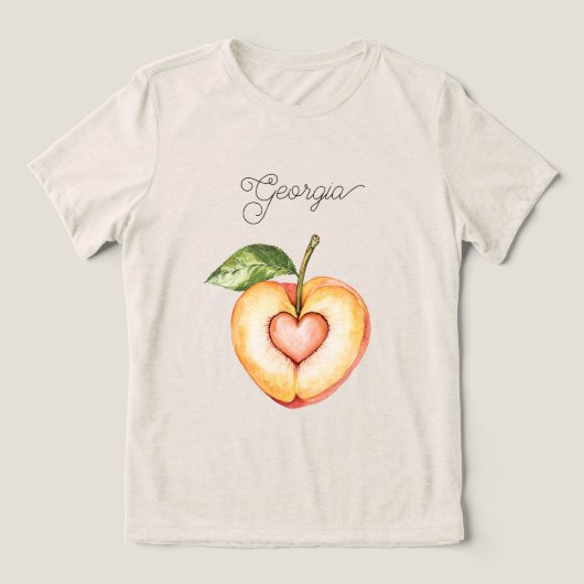 Georgia Peach Hartfruit Tri-Blend Shirt (Design voorkant)