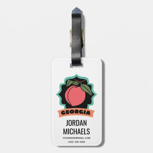 Georgia Peach Logo Bagagelabel (Achterkant verticaal)