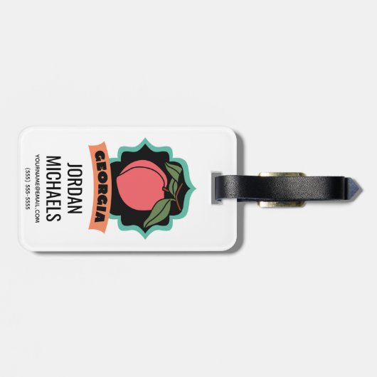 Georgia Peach Logo Bagagelabel (Achterkant horizontaal)