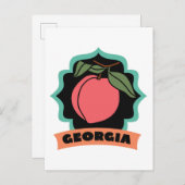 Georgia Peach Logo Briefkaart (Voorkant / Achterkant)