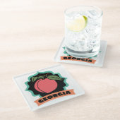 Georgia Peach Logo Glazen Onderzetter (Schuin)