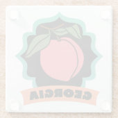 Georgia Peach Logo Glazen Onderzetter (Achterkant)