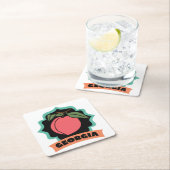 Georgia Peach Logo Kartonnen Onderzetters (Insitu)
