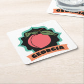 Georgia Peach Logo Kartonnen Onderzetters (Schuin)