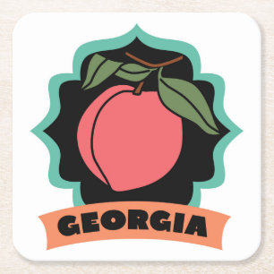Georgia Peach Logo Kartonnen Onderzetters