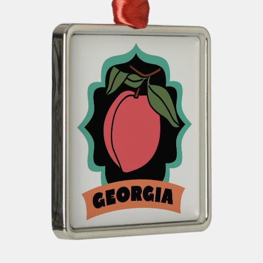 Georgia Peach Logo Metalen Ornament (Rechts)