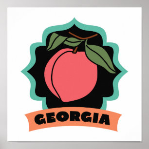 Georgia Peach Logo Poster