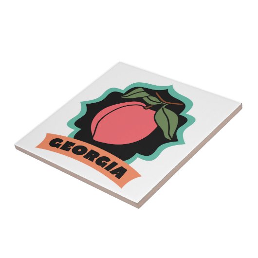 Georgia Peach Logo Tegeltje (Zijkant)