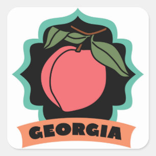 Georgia Peach Logo Vierkante Sticker