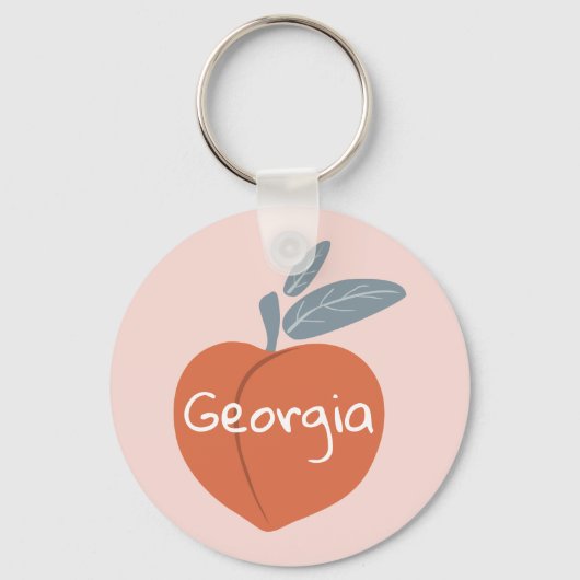 Georgia Peach past jouw tekst aan Sleutelhanger (Voorkant)