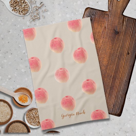 Georgia Peach Pattern Kitchen Towels  Theedoek