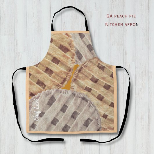 Georgia Peach Pie Custom Kitchen Apron Schort