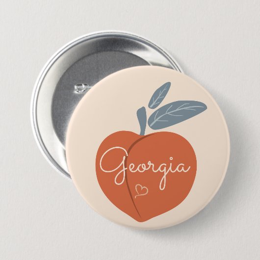 Georgia Peach Ronde Button 7,6 Cm (Voorkant /achterkant)