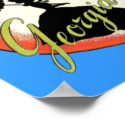 Georgia Peach Silhouette Southern Bell Poster (Hoek)