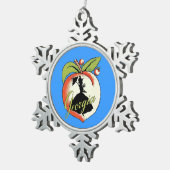  Georgia Peach Silhouette Southern Bell Tin Sneeuwvlok Ornament (Rechts)