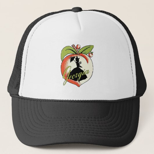 Georgia Peach Silhouette Southern Bell Trucker Pet (Voorkant)